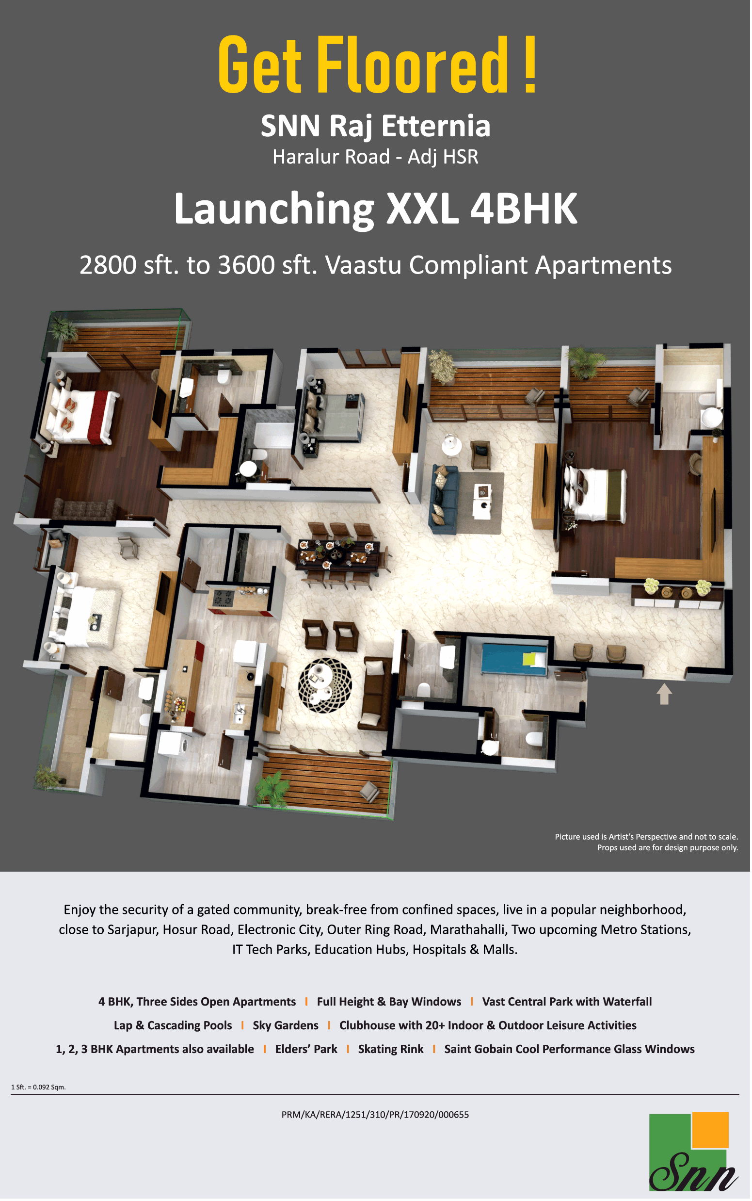 SNN Raj Etternia launching xxl 4 bhk in Bangalore